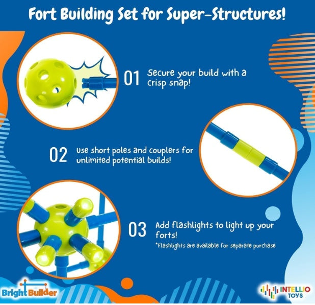 Kids Fort Building Kit – 36-Piece STEM Construction Toy for Creative Play