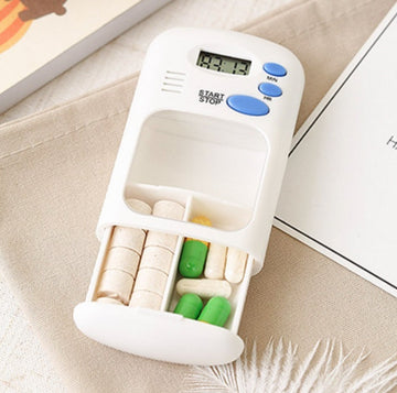 Smart Medicine Reminder Alarm Box with Timer - Portable Pill Organizer