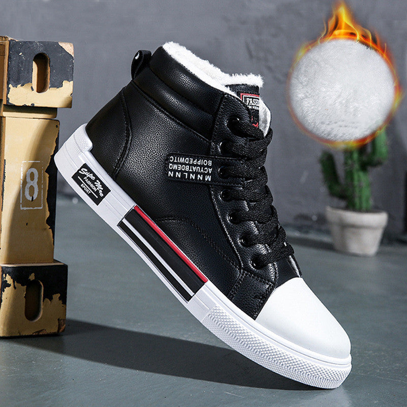 High-Top Sneakers with Fleece Lining – Comfortable Casual Shoes