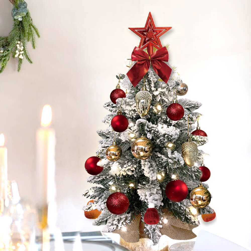 2ft Tabletop Christmas Tree with LED Lights and Ornaments
