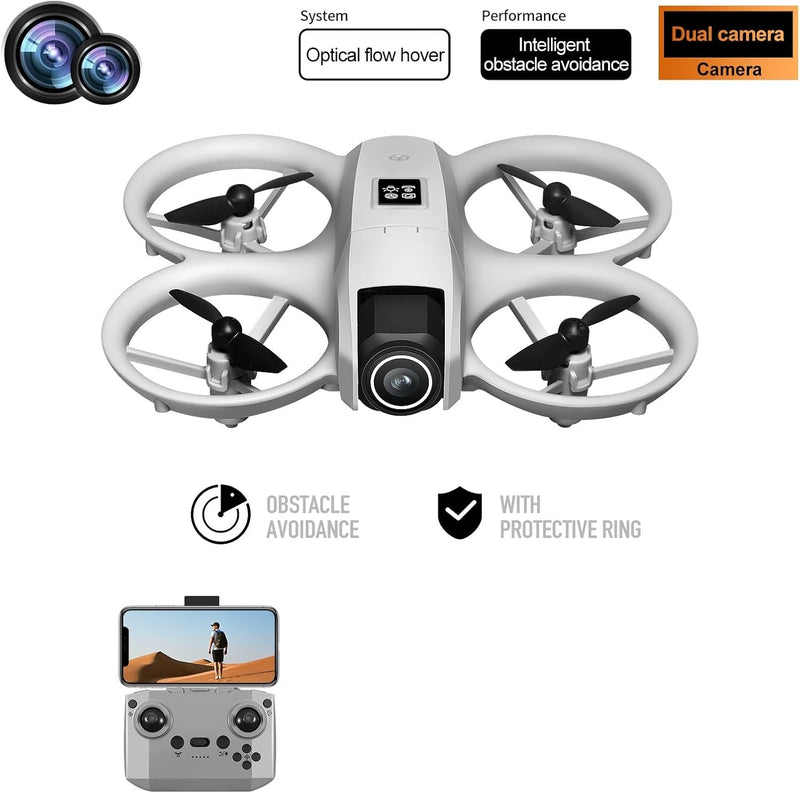Dual Camera Drone – HD Optical Flow Quadcopter with LED Lights for Kids & Teens