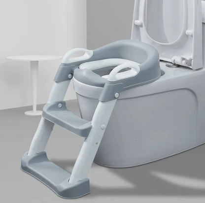 Adjustable Potty Training Seat with Ladder – Soft Cushion Toilet Trainer for Toddlers