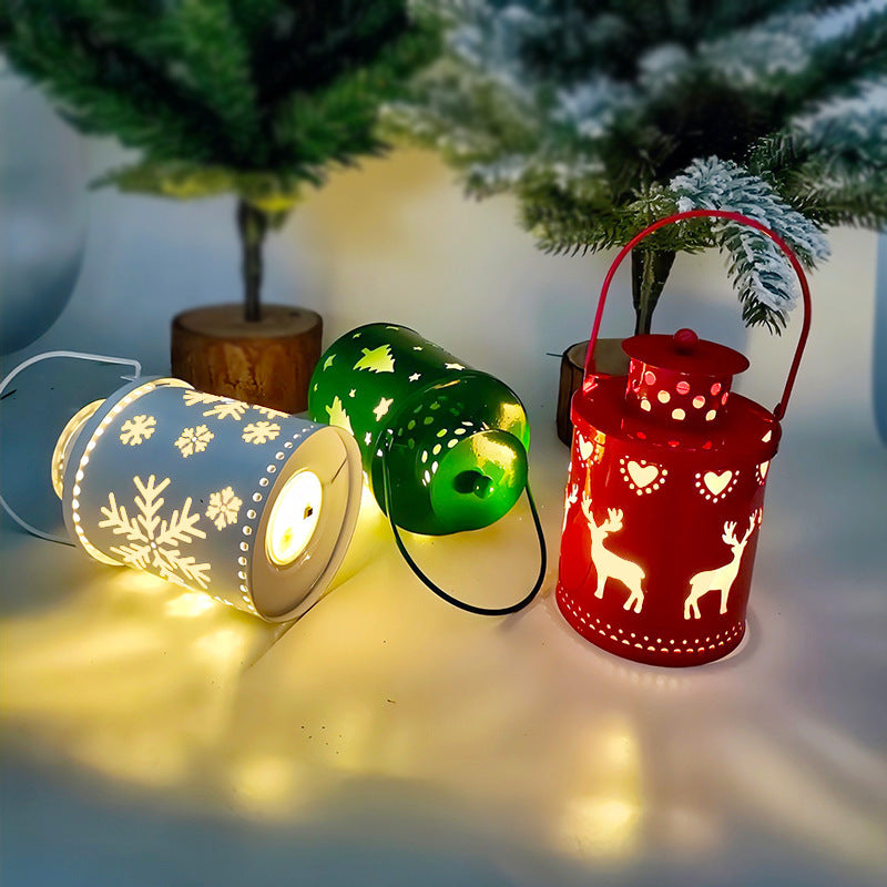 LED Christmas Lantern with Flickering Light – Nordic Style