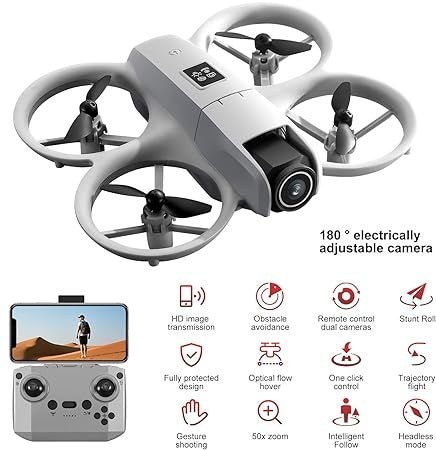 Dual Camera Drone – HD Optical Flow Quadcopter with LED Lights for Kids & Teens