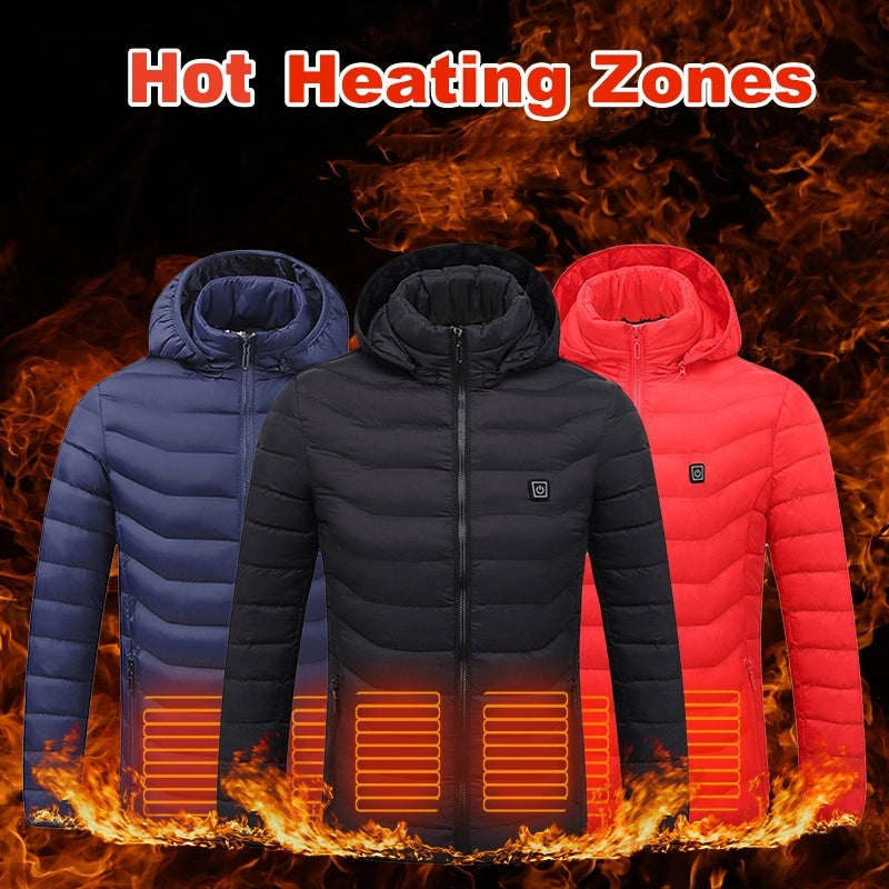 USB Heated Jacket for Men – Electric Thermal Winter Coat