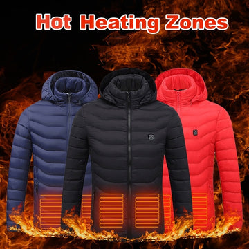 USB Heated Jacket for Men – Electric Thermal Winter Coat