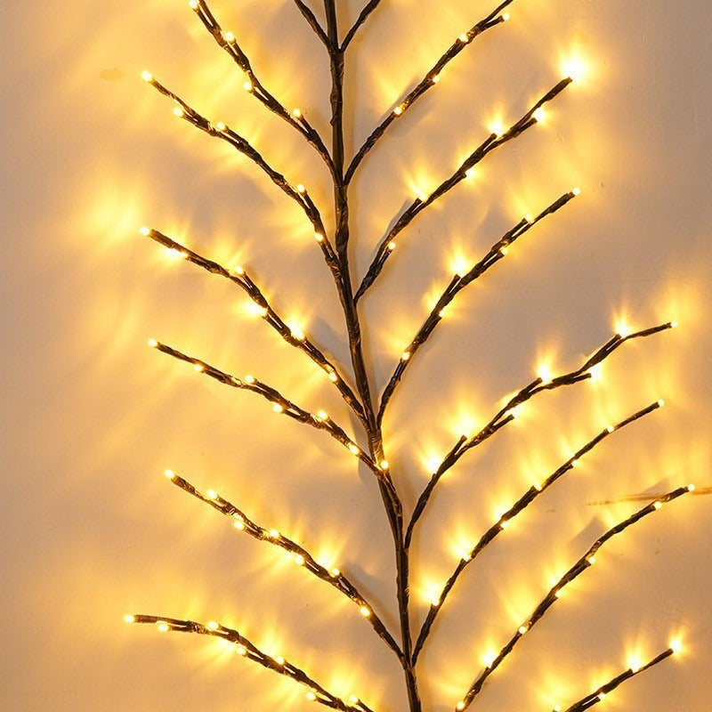 LED Rattan Leaves String Lights – Festive Christmas Bedroom Decor