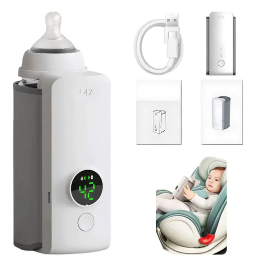 Portable Wireless Baby Bottle Warmer – USB Rechargeable for Travel & Home