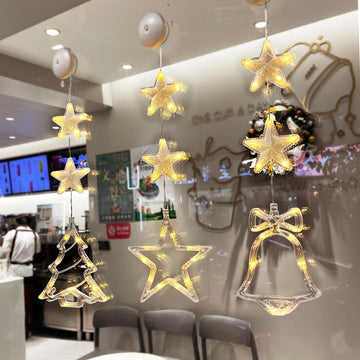 3-Pack LED Christmas Window Lights with Suction Cups – Star, Tree & Snowman