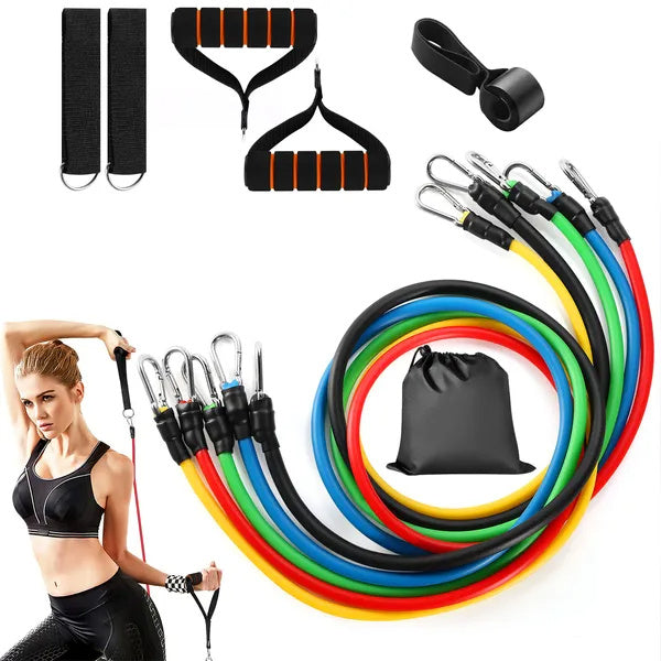 11-Piece Resistance Bands Set – Complete Home Gym Workout Kit