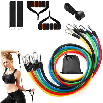 11-Piece Resistance Bands Set – Complete Home Gym Workout Kit