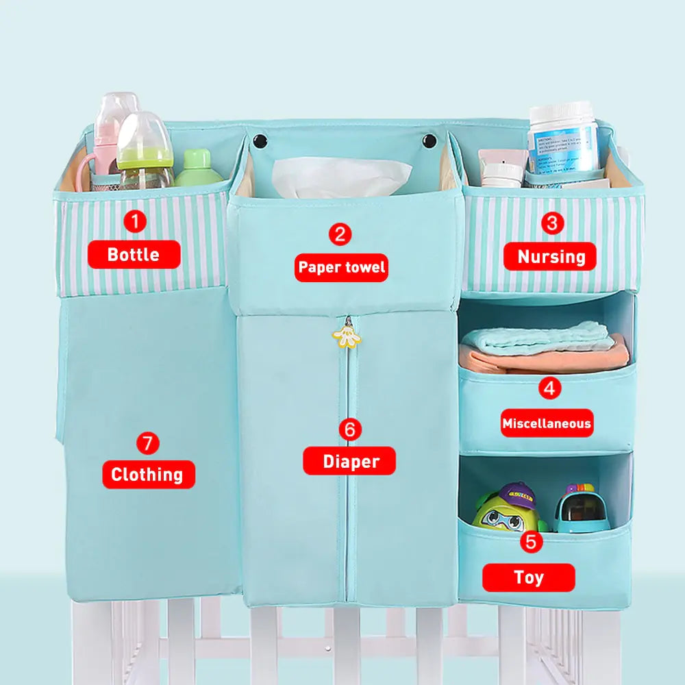 Universal Baby Crib Hanging Storage Bag for Essentials